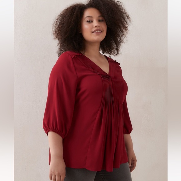 NWOT 1X Penningtons Red Blouse - Picture 2 of 9